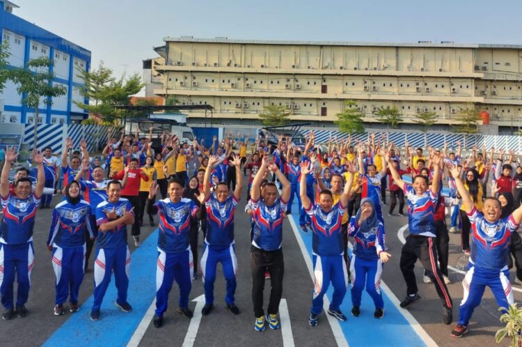 Olah Raga Bersama, Satlantas Polresta Pati Gandeng Istansi Terkait