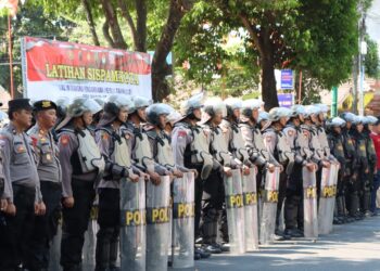 Jelang Pemilu 2024, Polres Jepara Gelar Simulasi Sispamkota