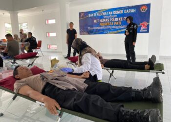 HUT ke 72 Humas Polri, Polresta Pati Gelar Donor Darah