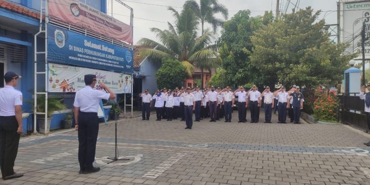 Awali Tahun 2024, Dishub Pati Gelar Apel Bersama