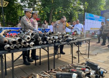 Pemusnahan Barang Bukti Ratusan Knalpot Brong atau Bising