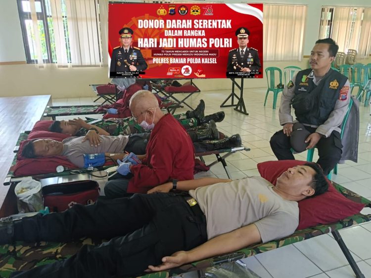 HUT Humas Polri, Polres Banjar Gelar Donor Darah Serentak