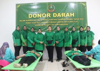 102 Kantong Darah Dikumpulkan dalam Donor Darah Persit Kodim Pati