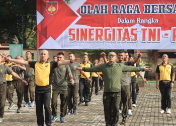 Semangat! Olahraga Bersama TNI – Polri di Pati Berlangsung Meriah