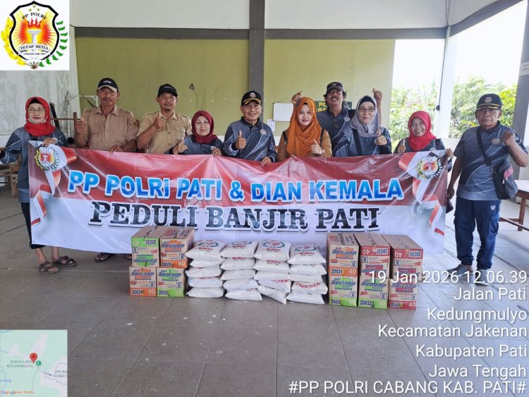 PP Polri Pati Peduli, AKBP Purn. Nyamin Bantu Warga Terdampak Banjir