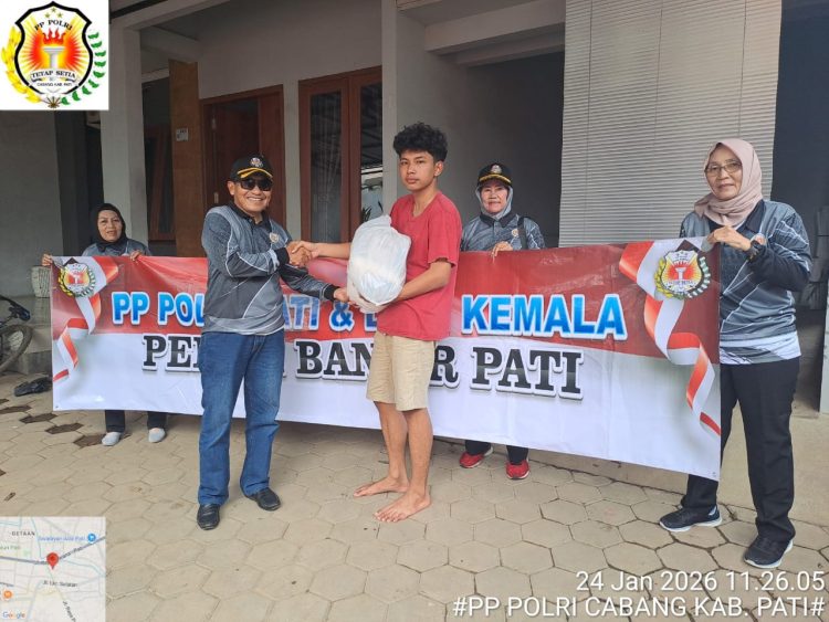 Solidaritas PP Polri Pati, Purnawirawan dan Polisi Aktif Terdampak Banjir Terima Bansos